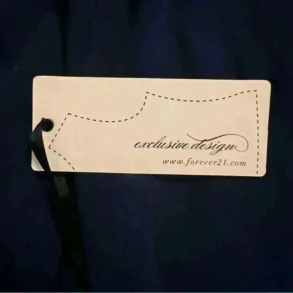 FOREVER 21 Vintage Sheer Navy Blouse, Beaded Trim, Button Front, Size L, NWT - Picture 6 of 8